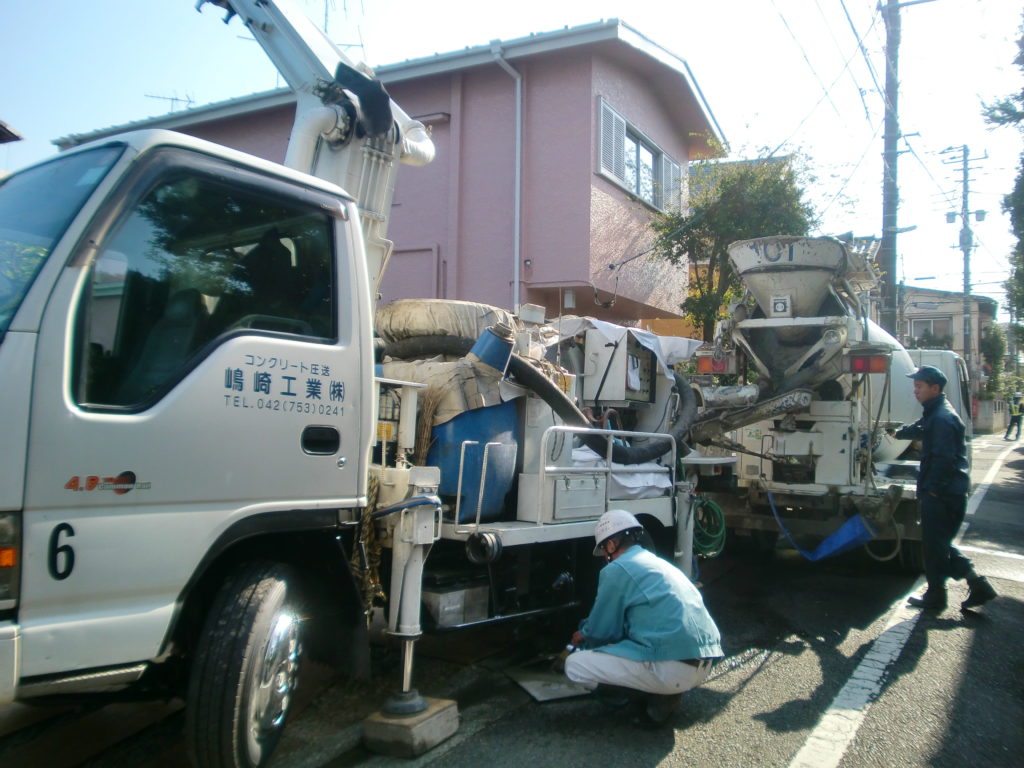 目黒区Ｔ邸共同住宅　耐圧盤コンクリート打設