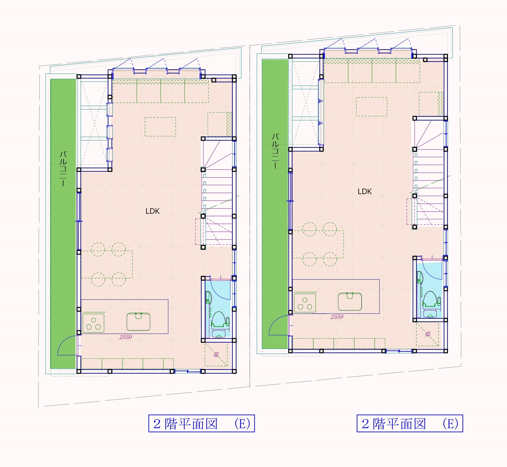 ブライト旗の台A・B棟計画2階