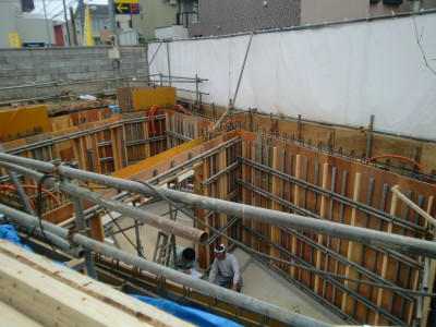 目黒区G邸共同住宅　地下立ち上がり