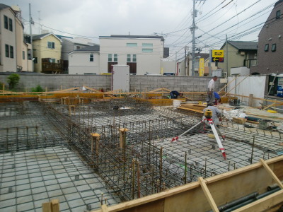 目黒区Ｇ邸共同住宅　基礎配筋