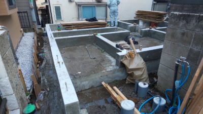 品川区K邸　耐圧版打設