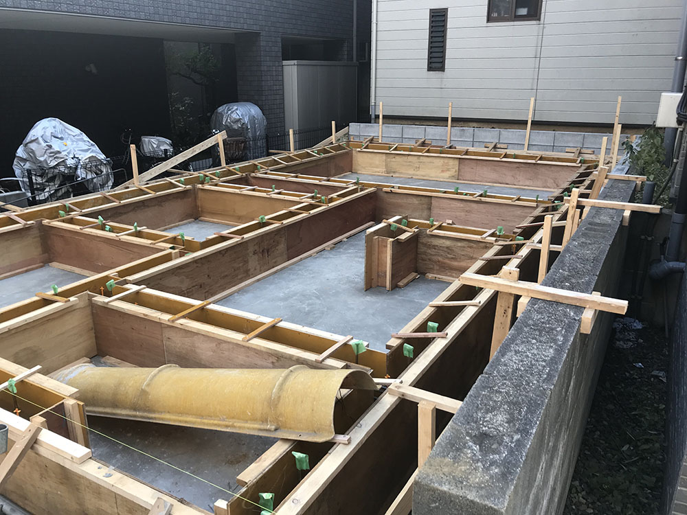 コトブキホームビルダー　品川区N邸　ベタ基礎型枠