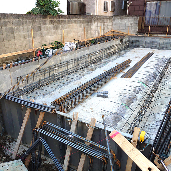 コトブキホームビルダー　品川区A邸賃貸併用住宅　配筋工事