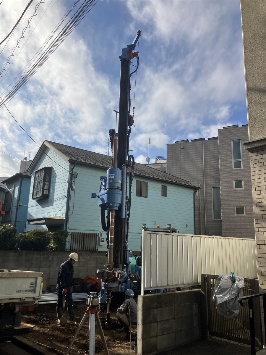 コトブキホームビルダー目黒区A邸AP　杭工事