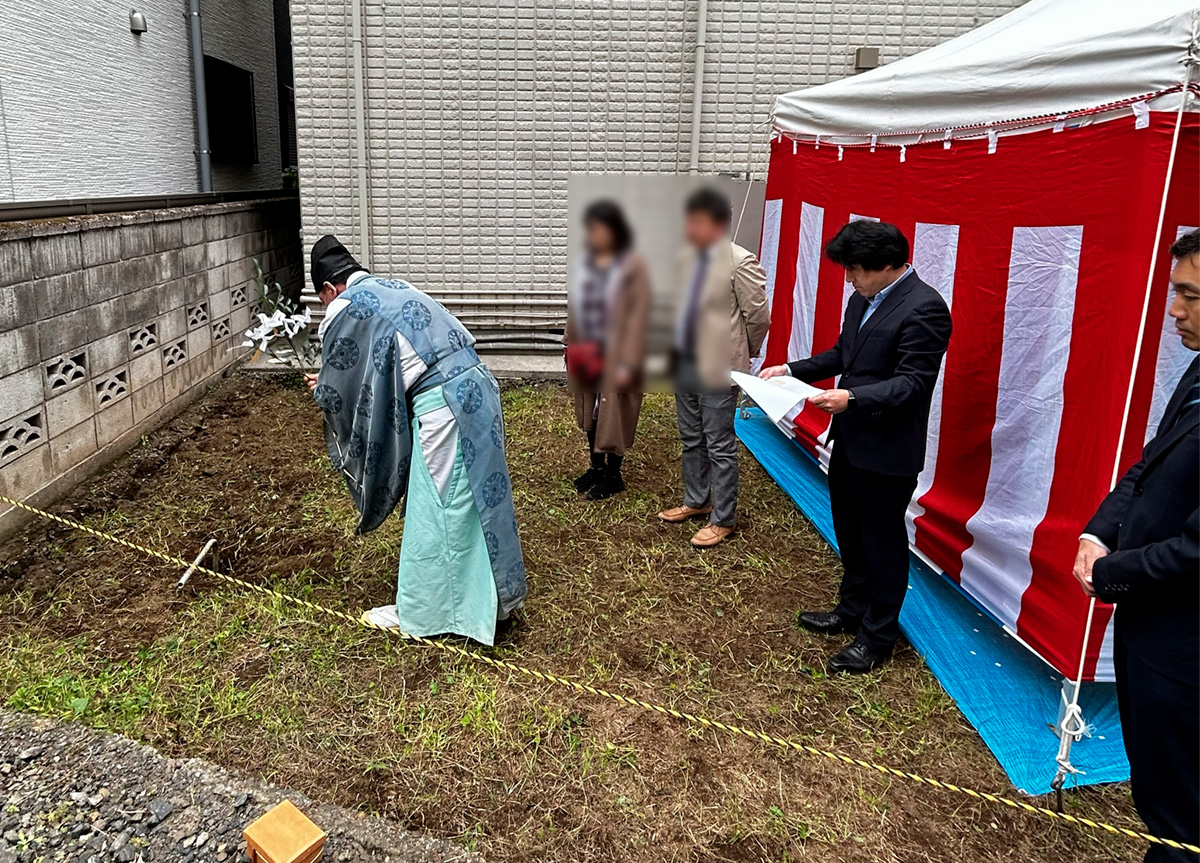 コトブキホームビルダー目黒区目黒本町新築現場地鎮祭