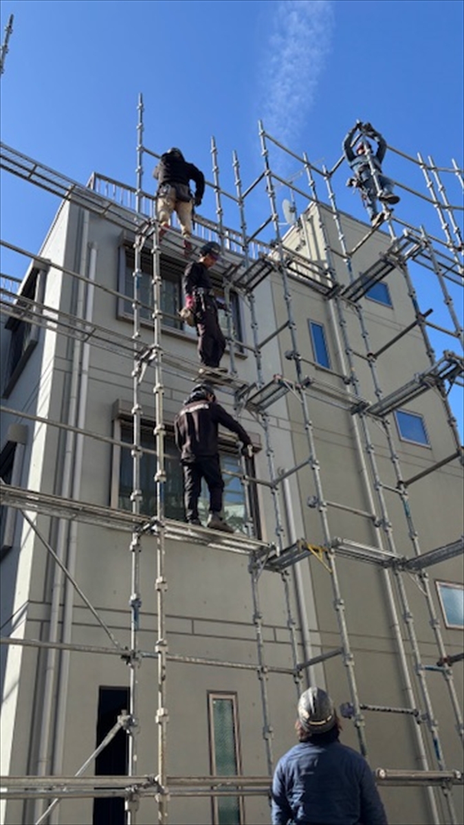 コトブキホームビルダー目黒区I邸足場組み